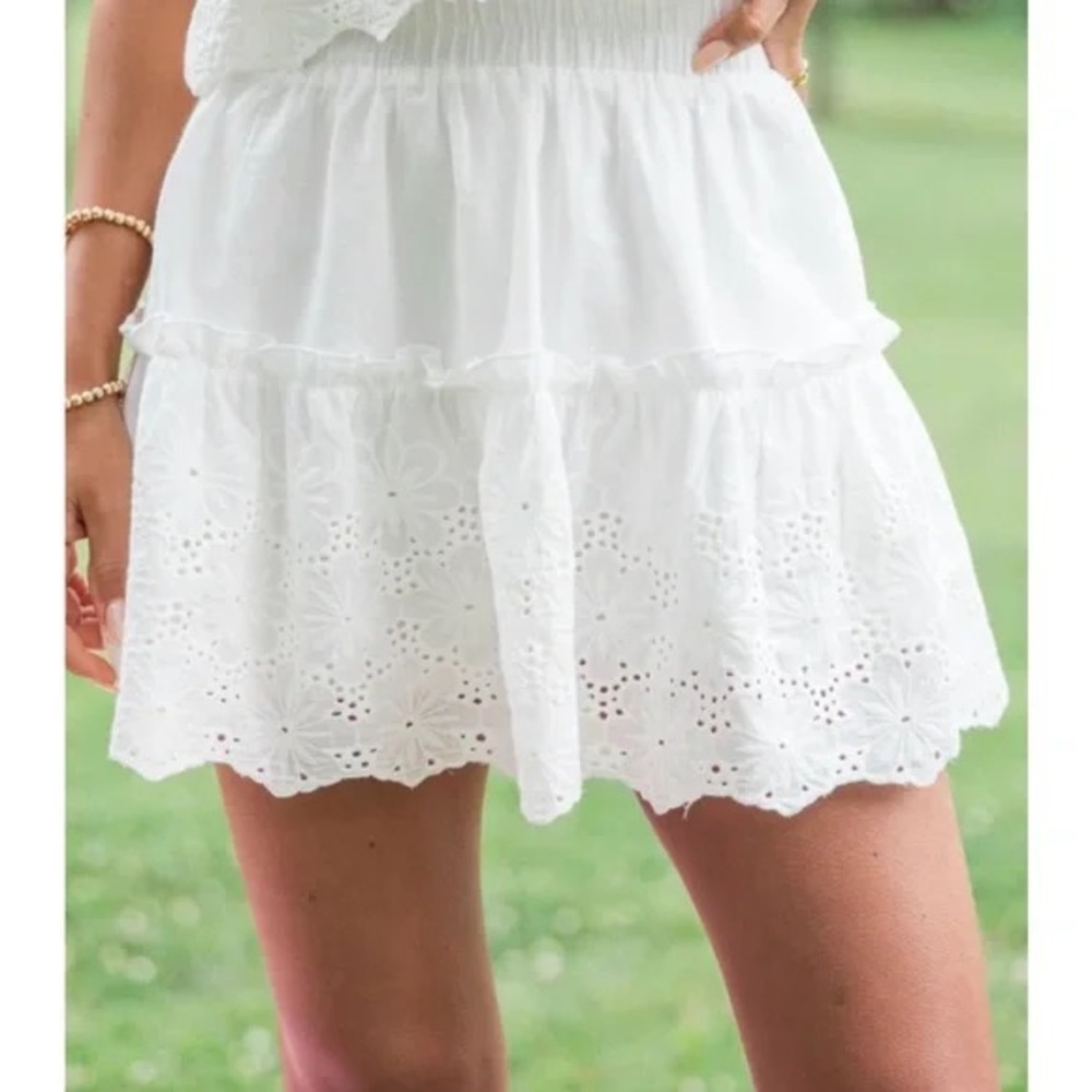 White Eyelet Skort